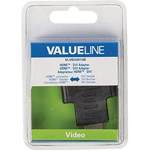 Valueline vlvb34910b voedingsadapter, DVI-HDMI, vrouwelijk, zwart