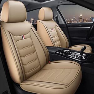 Autostoelhoezen Auto Lederen Bekleding Voor Audi A3 8p 8l Voor Sportback A4 B7 Voor Avant B5 B8 A6 C7 Voor Avant A5 Voor Sportback A6 C5 100 C4 Q5 (Color : Beige Front+Rear)