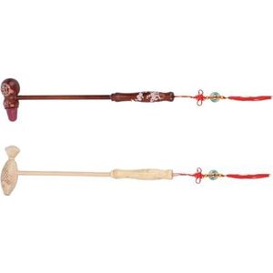 Bijvoet Wellness Hamer, 2 stuks houten massagehamer zelfmassage-instrument handmassage-rughamer for nek, taille, billen en benen