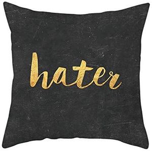 Ethereval Linnen Kussenslopen Rits Kussenslopen Rieten Meubels Engelse Woorden Kussensloop Esthetische Kussenhoes Vervanging Zwarte Decor Sierkussensloop - 40 x 40 cm