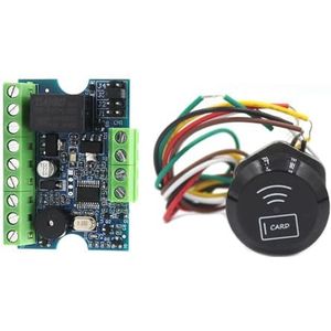 Toegangscontrolekit, 12V toegangscontrole met magnetisch sluispoortinvoersysteem Set Touch Memory Wiegand RFID-kaartlezer toegangscontrolebord(Kit-1 125Khz black)