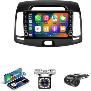 Android 14 Auto Stereo MP5 Player 9'' Screen Autoradio Voor Hyundai Elantra 4 HD 2006-2012 Car-play Android Auto GPS-navigatie Bluetooth RDS FM AM DAB+ Radio Stuurbediening Voice Control(NF-1 4Core