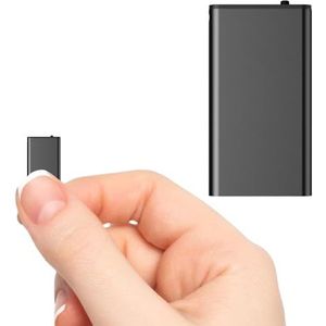 Mini dicteerapparaat, 16 GB audiorecorder met ruisonderdrukking, opnameapparaat met wisfunctie, mini digitaal dicteerapparaat, digitale voice recorder, audio-recorder voor vergaderingen, interviews en