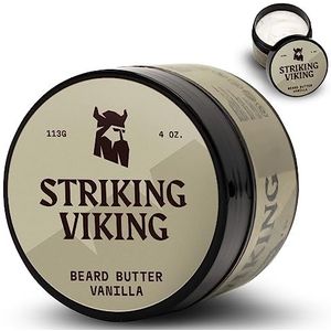 Striking Viking Beard Butter - niet-vette baardboter voor mannen met natuurlijke ingrediënten, 100 ml - houdt je baard gehydrateerd en verfrissend met baardcrème (vanille)