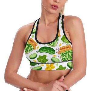 Ingelegde komkommers Tanktop voor dames, sportbeha, yoga-trainingsvest, atletische bh's