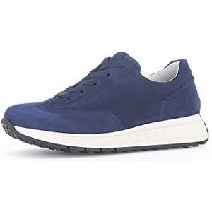 Gabor Low-Top sneakers voor dames, lage schoenen, uitneembaar voetbed, Blauw Oceano 26, 42 EU Breed