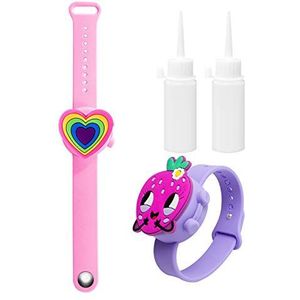 2 STKS Eenhoorn Polsband Handdispenser,Lekvrije Siliconen Hervulbare Hand Sanitiser Containers Houders voor Kinderen