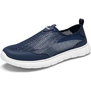 kumosaga Instapsneakers for heren, ademende, comfortabele casual wandelschoenen van mesh, lichtgewicht zomersneakers for heren for gymtennis (Color : Blue, Size : EU43)