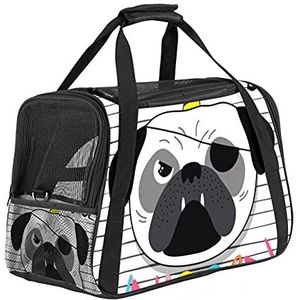 Pet Travel Carrying Handtas, Handtas Pet Tote Bag voor kleine hond en kat Pug Unicorn Pirate