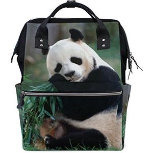 Giant Panda Eten Bamboe Bladeren Baby luierzak Luiertas Mummy Bag Luier Tassen Grotere Capaciteit