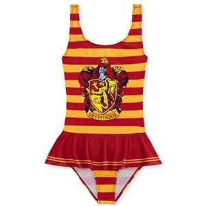 Harry Potter Badkleding voor meisjes, eendelig badpak voor meisjes, met ruches, zwemkleding voor kinderen van 7 tot 14 jaar, Rood Griffoendor, 13-14 Jaar
