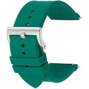 Roestvrij staal Gesp Silicone Horlogebanden Siliconen band 20 mm 22 mm band for Samsung Galaxy Watch 4 46 mm 42 mm Actieve 2 Gear S3 Siliconen armband for Huawei Watch GT 2/2e/pro/3 bandriem(Deep Gree