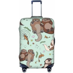 Wratle Koffer Cover Protectors Elastische Bagage Covers Past 18-30 Inch Bagage Spanje Vlag, Cartoon Leuke Otter, M
