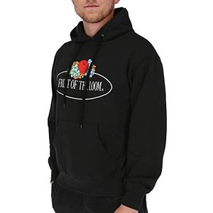 Fruit of the Loom 012208 Heren Volwassen Sweatshirt Capuchon Vintage Hooded Sweat (L, Zwart, Vintage Logo Groot), Zwart