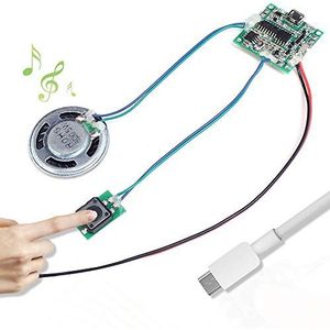 Geluidsmodule, toetsenbesturing, 8 m, programmeerbare MP3 WAV muziekspeler, printplaat met luidspreker, voor doe-het-zelf muziekdoos, wenskaart, creatief Moederdag