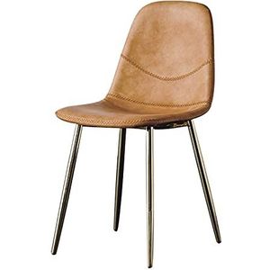 GEIRONV 1 Set Moderne Eetkamerstoel,Moderne Eenvoud Smeedijzeren Rugleuning Gouden Been Woonkamerstoelen Hotel Lounge Stoel Eetstoelen (Color : Orange)