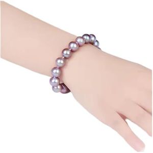 Armbanden Dames S925 natuurlijke parel armband armband meisje verjaardag bruiloften cadeau geschikt for fijne sieraden (edelsteenkleur: MULTL, lengte: 18 cm) (Color : 20cm_Purple)