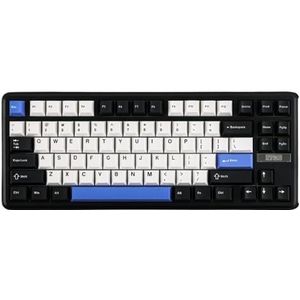 TH85 75% mechanisch toetsenbord, bekabeld, draadloos, ANSI QMK-lay-out via Jackket Hot Swap voor kantoor en spel met USB 2,4 GHz Bluetooth (zwart wit blauw)