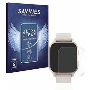 Savvies 6x Schermbeschermer voor Garmin Venu Sq 2 Music Screen Protector Ultra Transparant