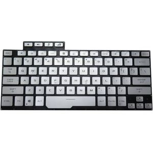 Laptop Engels US toetsenbord voor ASUS voor Rog voor Zephyrus G14 GA401IH GA401II GA401IU GA401IV GA401IVC zwart/zilver met achtergrondverlichting(Silver)