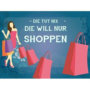 1art1 Shopping Poster Kunstdruk Op Canvas Die Tut Nix, Die Will Nur Shoppen Muurschildering Print XXL Op Brancard | Afbeelding Affiche 80x60 cm