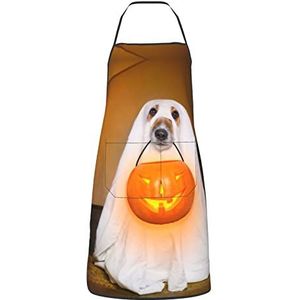 SKITGNLF Halloween hond aankleden, keukenschorten, kookschort met zakken, waterdichte chef-kok schort verstelbare slabbetjes schorten, zoals afgebeeld, Eén Maat
