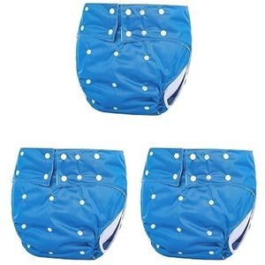 3 Set van Volwassen Luier Wasbaar Incontinentie voor Oude Mensen Geurvrije Taille Grote Maat Blauw