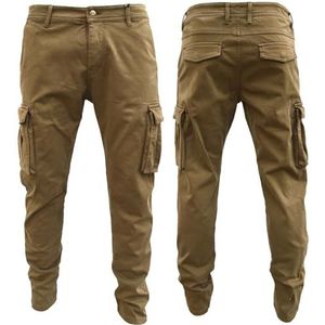 iProfash Thermische cargobroek voor heren, gevoerd, outdoor, werkbroek, winter, warm gevoerd, Cargowinterbroek Bb, kaki, 38W / 32L
