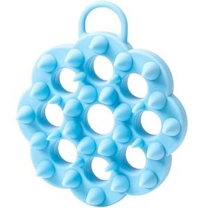 2 stuks siliconen badborstels, reinigende massagebloemen met hangende gaten, zachte shampoo kleur badborstel (blauw)