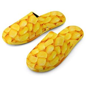 Zoete maïs katoenen pantoffels voor dames, huisslippers, wasbare pantoffels voor vrouwen, maat 36-37 (5.5-6)
