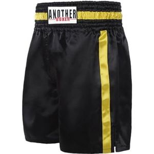 ARIASS Muay Thai Shorts, MMA Boxing Shorts met trekkoord, Gym BJJ Grappling Kick Cage Fighting Training Kleding Unisex (Color : Black, Size : XXX-Large)