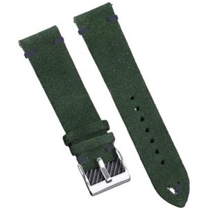 YingYou Hoge Kwaliteit Suède Vintage Horlogeband Quick Release Armband 18mm 20mm 22mm 24mm Blauw Bruine Stiksels Vervangende Riem (Color : Green black, Size : 18mm)