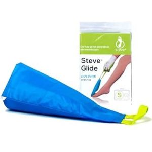 STEVE Glide Dolphin [4-PACK] aantrekhulp voor steunkousen met open teen - verkrijgbaar in 2 maten (L voor schoenmaat 36-54) | voordeelpakket! (4, L)