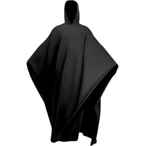 Gewogen Mantel Met Capuchon, Unisex, Losse Pasvorm, Oversized, Losse, Draagbare Deken, Mantel Met Zachte Imitatiebont, Mantel Met Capuchon For Unisex(Black)
