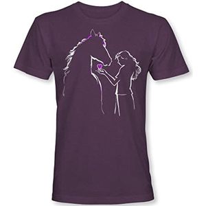 Meisjes Paarden T-Shirt: Paard Gek - Verjaardag Shirt - Kinderen - Cadeau-Idee - Pony - Girl - Roze - Schattig - Kinderverjaardag - Paardensport, Paars