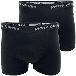 Pierre Cardin 2PCU104 Boxershorts voor heren, katoen, effen, elastisch, ondergoed, ondergoed in verpakking bipack, ondergoed - wit, zwart, grijs melange en blauw, zwart., M