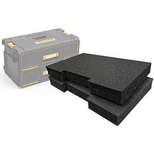 Shadow Foam Easy Peel - Schuiminzetstukken voor DeWalt ToughSystem Laden [Zwart 50 mm Twin Pack] Voor Gereedschapsorganisatie, Kaizen, 5s, Gereedschapsopslag & Opbergdozen