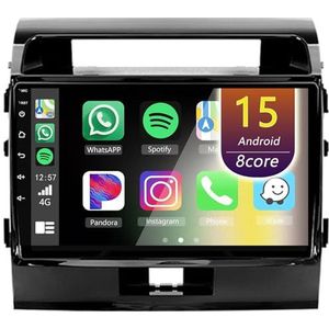 Android Radio voor Toyota Land Cruiser 2007-2015, 9 inch Touchscreen Autoradio met Wireless CarPlay Android Auto Bluetooth WIFI(8Core(8+128GB))