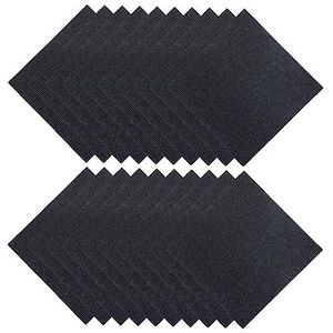 Zelfklevende tapijttegels Tapijttegels, 20 stuks multifunctionele zelfklevende tapijttegel, schil en plak, geluidsdicht, eenvoudig te installeren, antislip, 12 x 12 inch(Black)