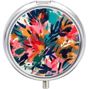 Kleur Schilderen Pil Doos Mini Pil Case Pocket Pil Case voor Mannen Reizen Pillendoos Leuke Pil Organizer 3 Compartiment Geneeskunde Pil Organizer Pil Container Pil Houder