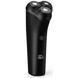 Oplaadbaar IPX7 waterdicht elektrisch scheerapparaat, roterende scheerapparaten for heren, elektrische scheerapparaten met LED-smartscherm