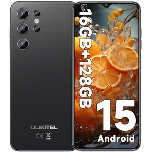 OUKITEL C1 Smartphone Android 15, 16 GB + 128 GB/1 TB mobiele telefoon 2025, 6,52 inch HD+ mobiele telefoons, 5150 mAh mobiele telefoons en smartphone 4G, 13 MP + 5 MP, Octa Core, Dual SIM 3 sleuven