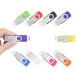 ENUODA USB Stick 32GB 10 Stuks USB 2.0 Memory Stick Hoge Snelheid Thumb Drives (10 Gemengde Kleuren)