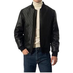 GUESS Men's Quattro G Varsity Bomber Jacket, Jet Black