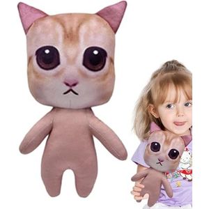 TILEZE Pluche kat knuffeldier,Kat knuffeldier | Realistisch simulatieknuffel,Zacht en comfortabel cartoon kitten katten pop kussen decor, voor kinderen en volwassenen