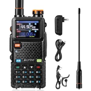 BAOFENG UV-5RM PLUS GPS Ham Radio Handheld, 10W Long Range Two Way Radio Multi-Band met 1,77 ” Kleurenscherm, 2500mAh Batterij, 640CH 10 Zones, Airband, voor Avontuur, Groepsgesprekken