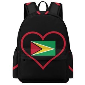 I Love Guyana Red Heart Mini Rugzak Leuke Schoudertas Kleine Laptop Tas Reizen Dagrugzak voor Mannen Vrouwen