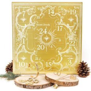 Adventskalender 2023 goud - 24 gouden sieraden, Messing