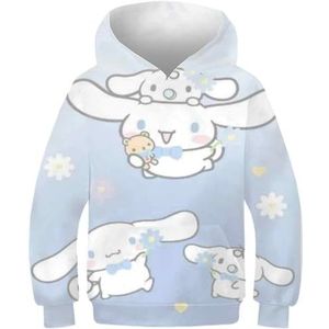Yililk Sanrio hoodie met cartoon-opdruk voor kinderen, meisjes, kinderen, sweatshirt met lange mouwen, Zwart - stijl - 73, 11-13 años