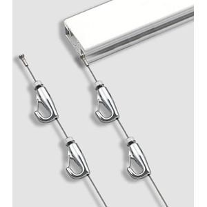 20 40 45 60 80 Inch Picture Track Systeem met Canvas Wire Hanger Kit, Zware Opknoping Fotolijst Muurbevestiging, Kunstgalerijen/Museum/Hotel Fotorailhaken en Draad (Wit, 65 inch (165,1 cm) Track)